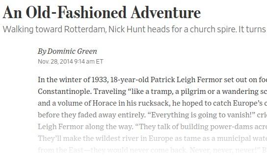 Walking the Woods and the Water reviewed in the Wall Street Journal